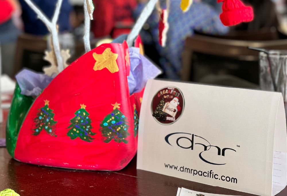 Image of DMR card on a Christmas Table