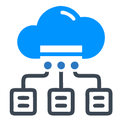 Icon of cloud connecting to servers